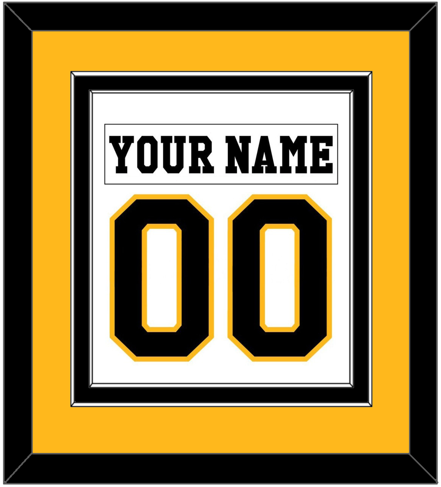Pittsburgh Nameplate & Number (Back) Combined - Home White (1984-1988) - Signature Tier 3