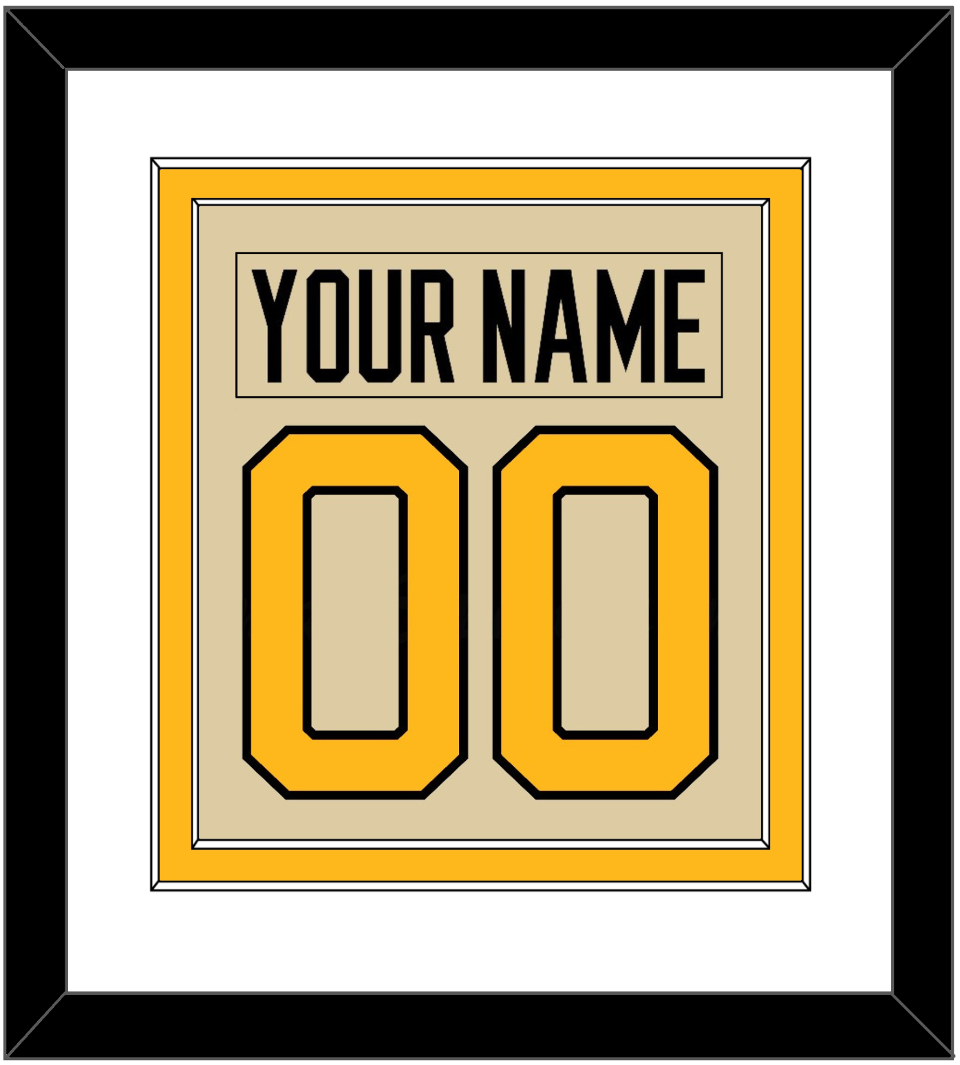 Pittsburgh Nameplate & Number (Back) Combined - 2023 Winter Classic Tan - Signature Tier 1