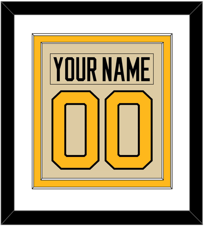 Pittsburgh Nameplate & Number (Back) Combined - 2023 Winter Classic Tan - Signature Tier 1
