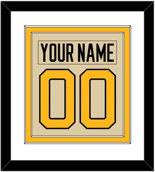 Pittsburgh Nameplate & Number (Back) Combined - 2023 Winter Classic Tan - Signature Tier 1