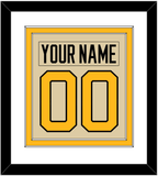 Pittsburgh Nameplate & Number (Back) Combined - 2023 Winter Classic Tan - Double Mat 1