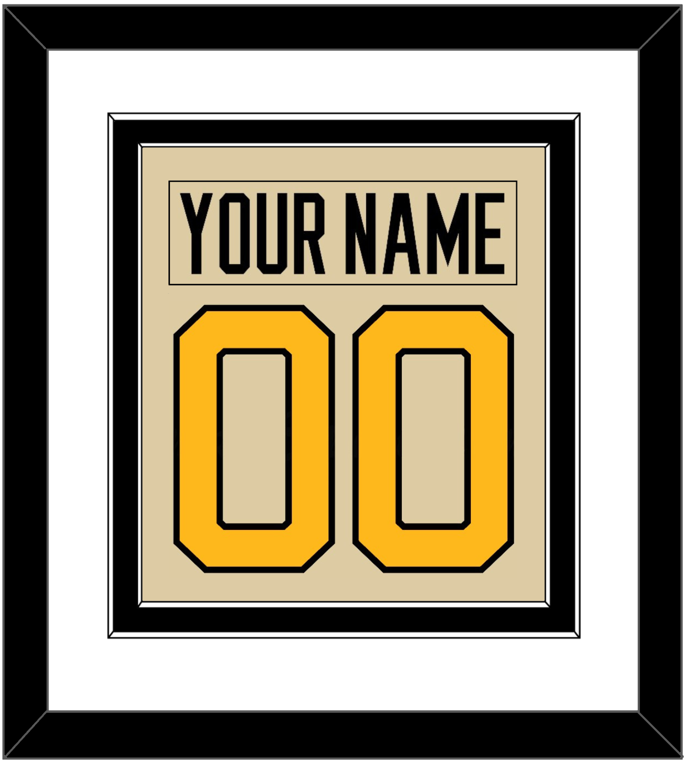 Pittsburgh Nameplate & Number (Back) Combined - 2023 Winter Classic Tan - Signature Tier 2