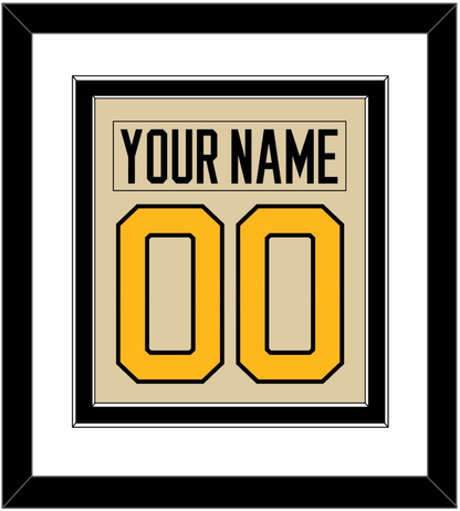 Pittsburgh Nameplate & Number (Back) Combined - 2023 Winter Classic Tan - Signature Tier 2