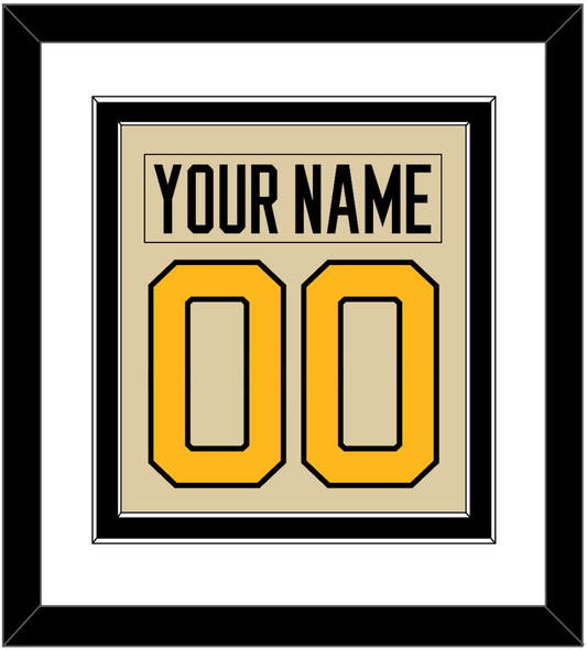 Pittsburgh Nameplate & Number (Back) Combined - 2023 Winter Classic Tan - Signature Tier 2