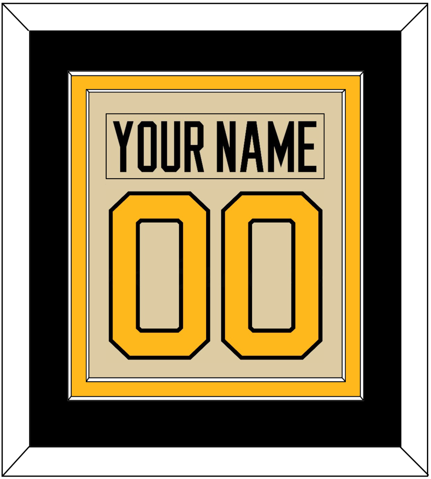 Pittsburgh Nameplate & Number (Back) Combined - 2023 Winter Classic Tan - Signature Tier 3