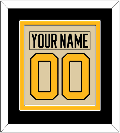 Pittsburgh Nameplate & Number (Back) Combined - 2023 Winter Classic Tan - Signature Tier 3