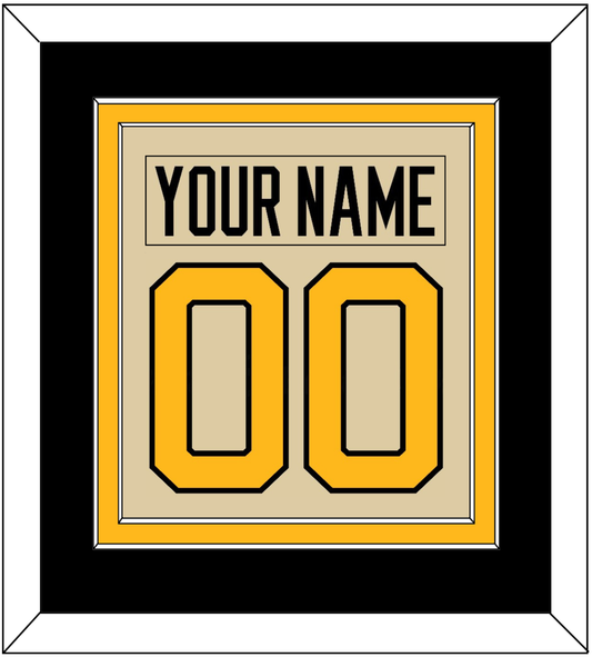 Pittsburgh Nameplate & Number (Back) Combined - 2023 Winter Classic Tan - Signature Tier 3
