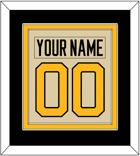 Pittsburgh Nameplate & Number (Back) Combined - 2023 Winter Classic Tan - Double Mat 3