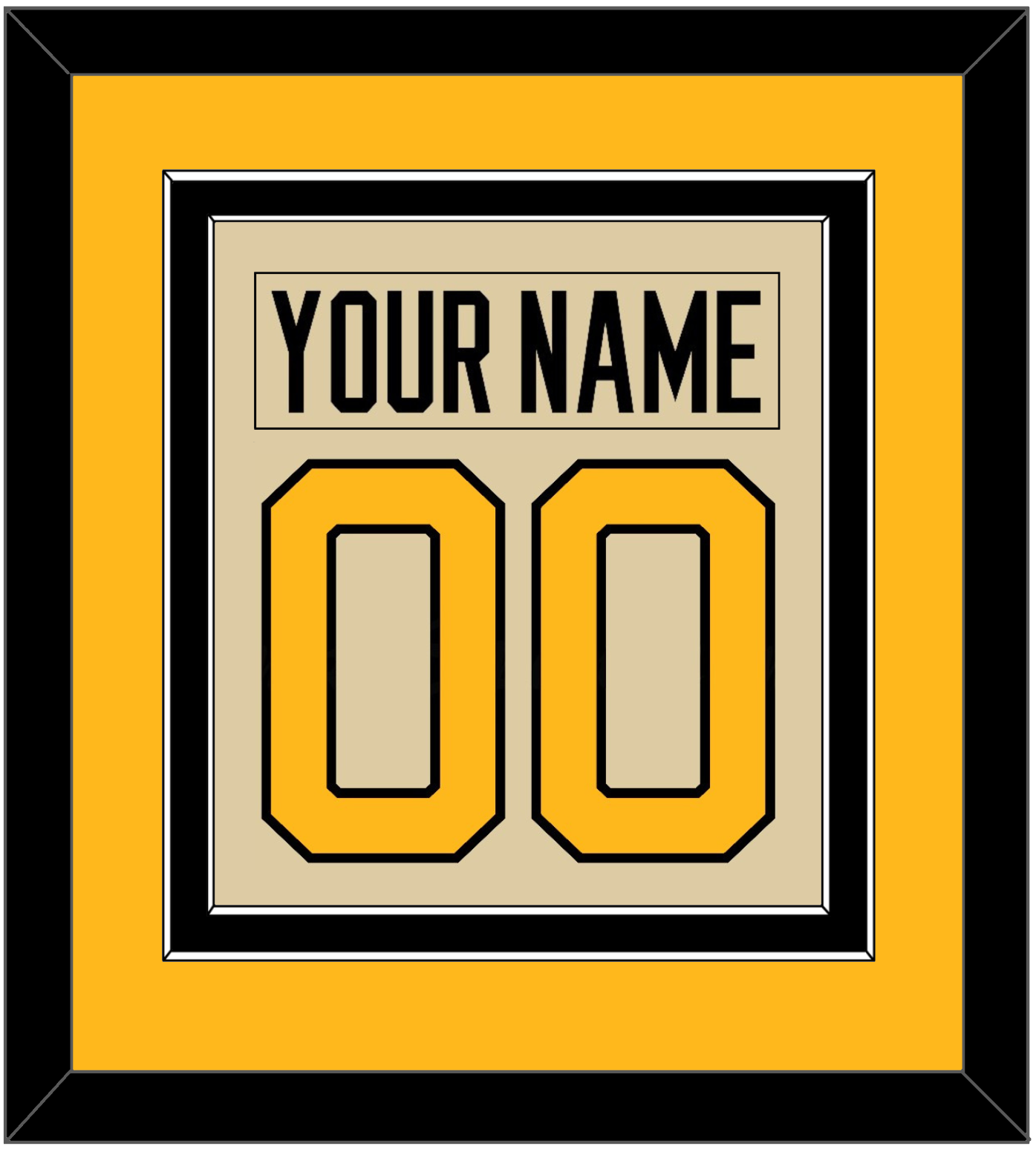 Pittsburgh Nameplate & Number (Back) Combined - 2023 Winter Classic Tan - Signature Tier 4