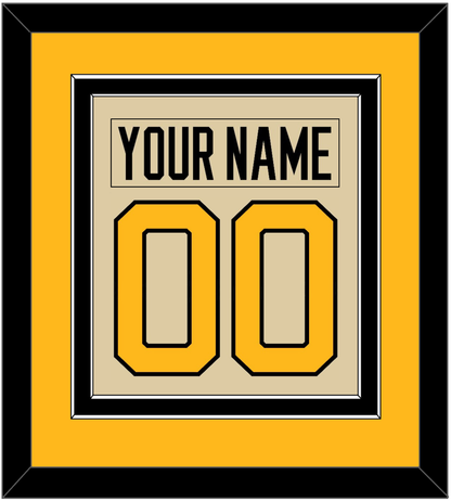 Pittsburgh Nameplate & Number (Back) Combined - 2023 Winter Classic Tan - Signature Tier 4