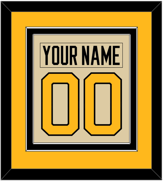 Pittsburgh Nameplate & Number (Back) Combined - 2023 Winter Classic Tan - Signature Tier 4