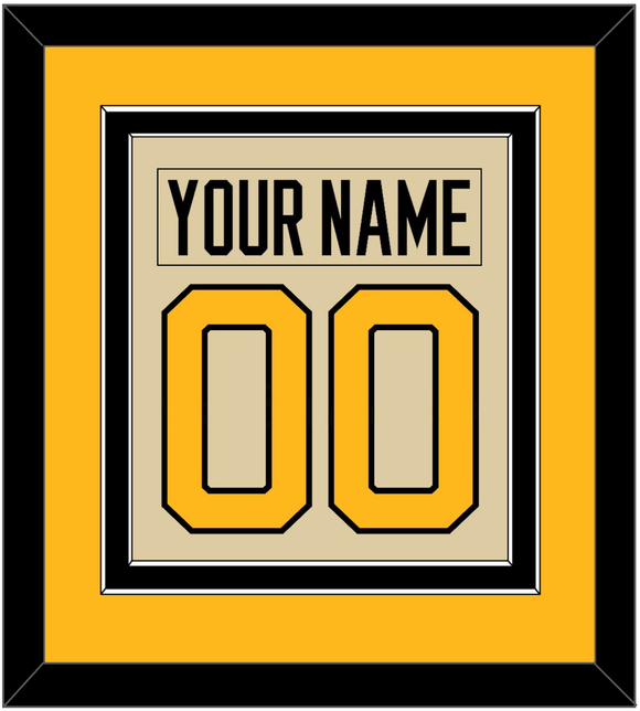 Pittsburgh Nameplate & Number (Back) Combined - 2023 Winter Classic Tan - Double Mat 4