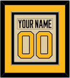 Pittsburgh Nameplate & Number (Back) Combined - 2023 Winter Classic Tan - Double Mat 4