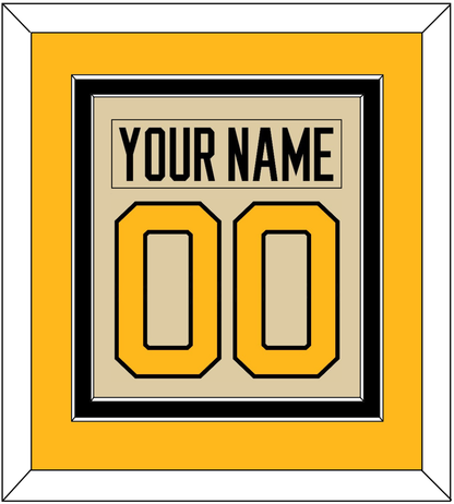 Pittsburgh Nameplate & Number (Back) Combined - 2023 Winter Classic Tan - Signature Tier 4