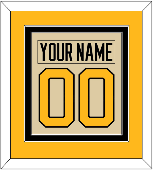 Pittsburgh Nameplate & Number (Back) Combined - 2023 Winter Classic Tan - Signature Tier 4