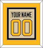 Pittsburgh Nameplate & Number (Back) Combined - 2023 Winter Classic Tan - Double Mat 4