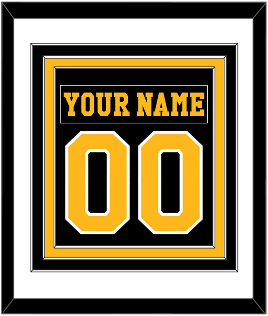 Pittsburgh Nameplate & Number (Back) Combined - Road Black (1984-1988) - Premier Tier 1