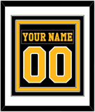 Pittsburgh Nameplate & Number (Back) Combined - Road Black (1984-1988) - Triple Mat 1