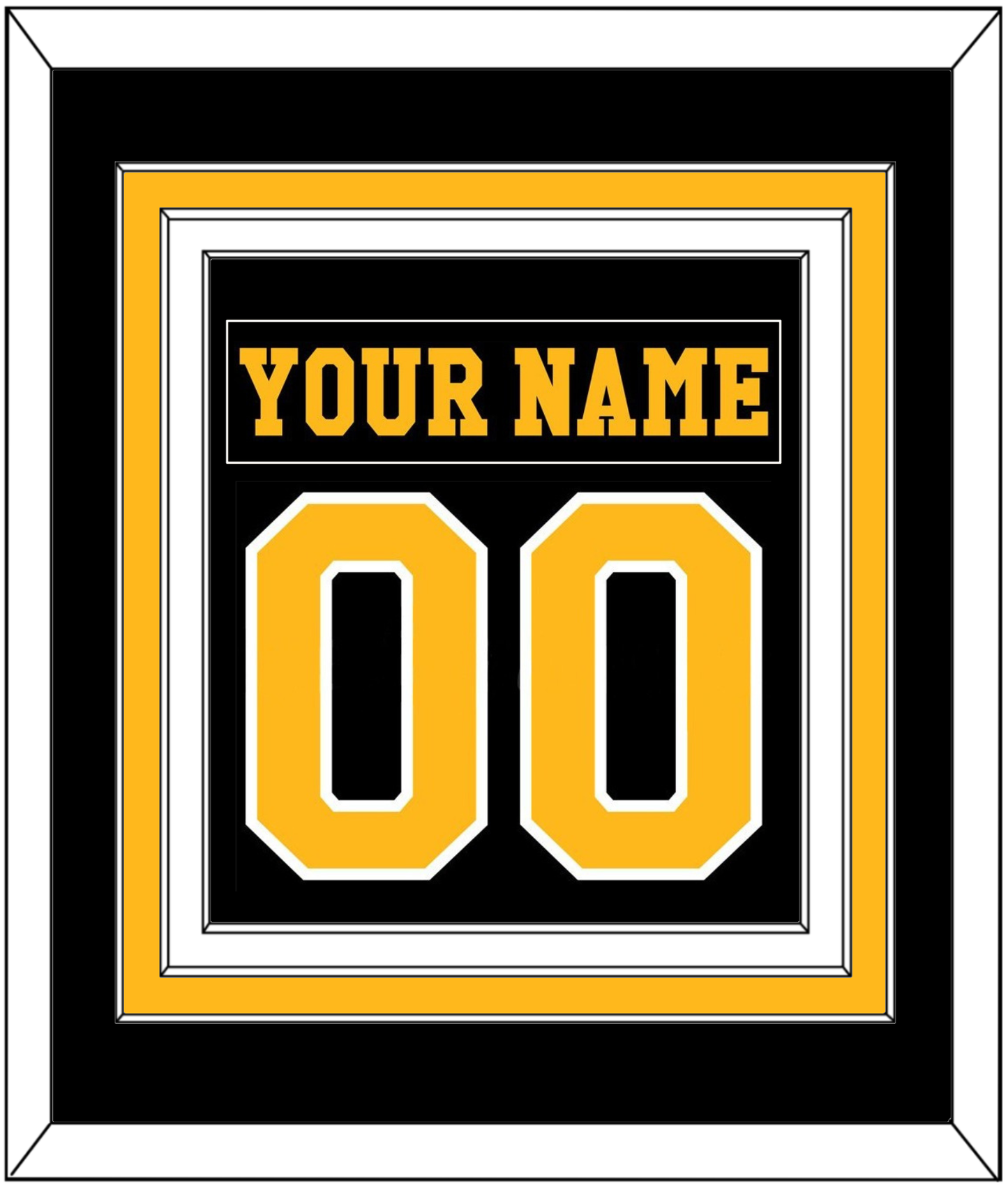 Pittsburgh Nameplate & Number (Back) Combined - Road Black (1984-1988) - Premier Tier 2