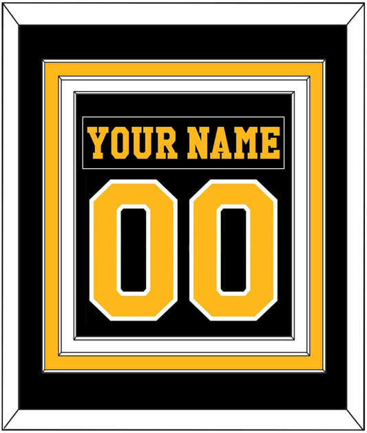 Pittsburgh Nameplate & Number (Back) Combined - Road Black (1984-1988) - Premier Tier 2