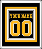 Pittsburgh Nameplate & Number (Back) Combined - Road Black (1984-1988) - Triple Mat 2