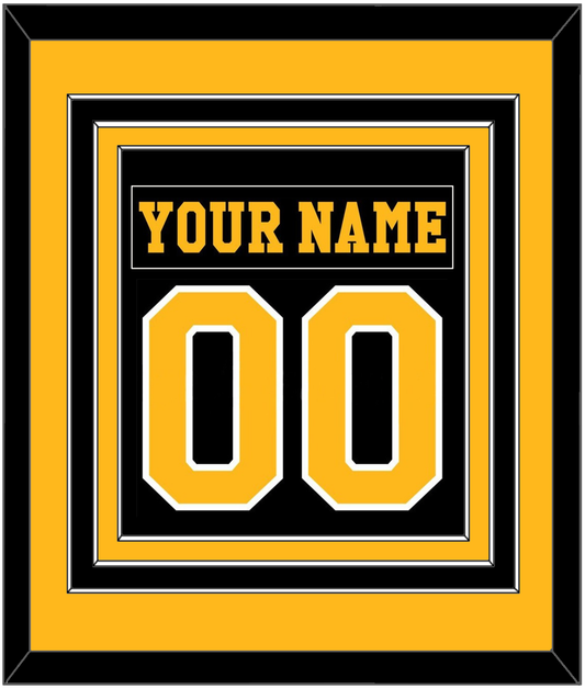 Pittsburgh Nameplate & Number (Back) Combined - Road Black (1984-1988) - Premier Tier 3