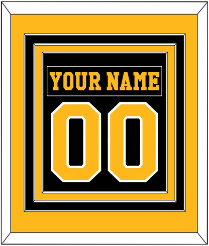 Pittsburgh Nameplate & Number (Back) Combined - Road Black (1984-1988) - Premier Tier 3
