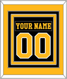 Pittsburgh Nameplate & Number (Back) Combined - Road Black (1984-1988) - Triple Mat 3