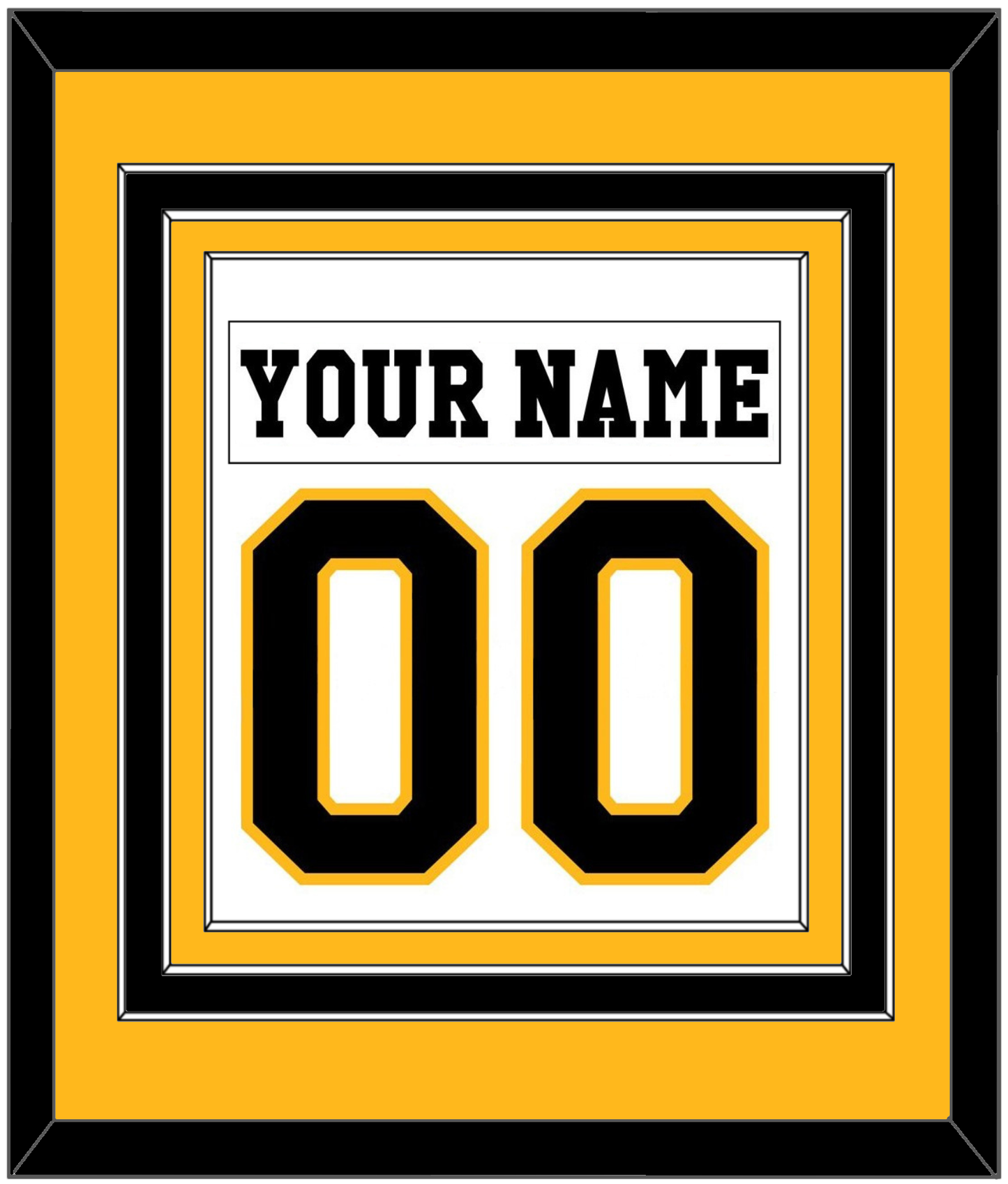 Pittsburgh Nameplate & Number (Back) Combined - Home White (1984-1988) - Premier Tier 3