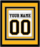 Pittsburgh Nameplate & Number (Back) Combined - Home White (1984-1988) - Triple Mat 3
