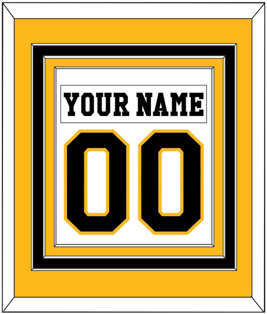 Pittsburgh Nameplate & Number (Back) Combined - Home White (1984-1988) - Premier Tier 3
