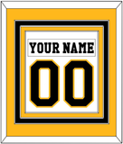 Pittsburgh Nameplate & Number (Back) Combined - Home White (1984-1988) - Triple Mat 3