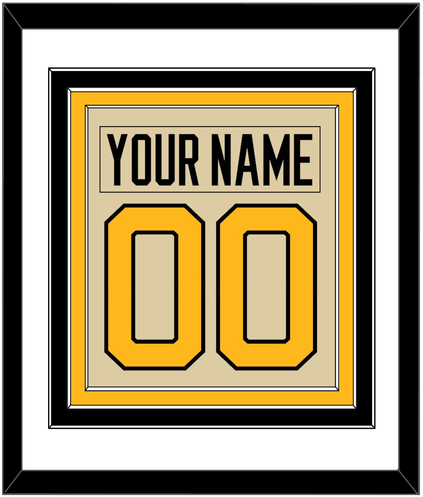 Pittsburgh Nameplate & Number (Back) Combined - 2023 Winter Classic Tan - Premier Tier 1