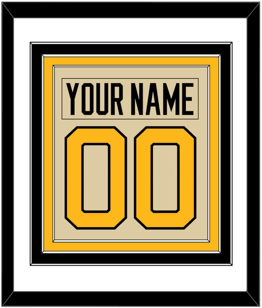 Pittsburgh Nameplate & Number (Back) Combined - 2023 Winter Classic Tan - Premier Tier 1