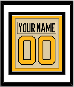 Pittsburgh Nameplate & Number (Back) Combined - 2023 Winter Classic Tan - Triple Mat 1