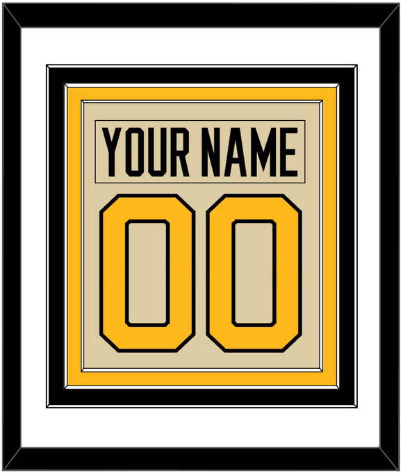 Pittsburgh Nameplate & Number (Back) Combined - 2023 Winter Classic Tan - Triple Mat 1