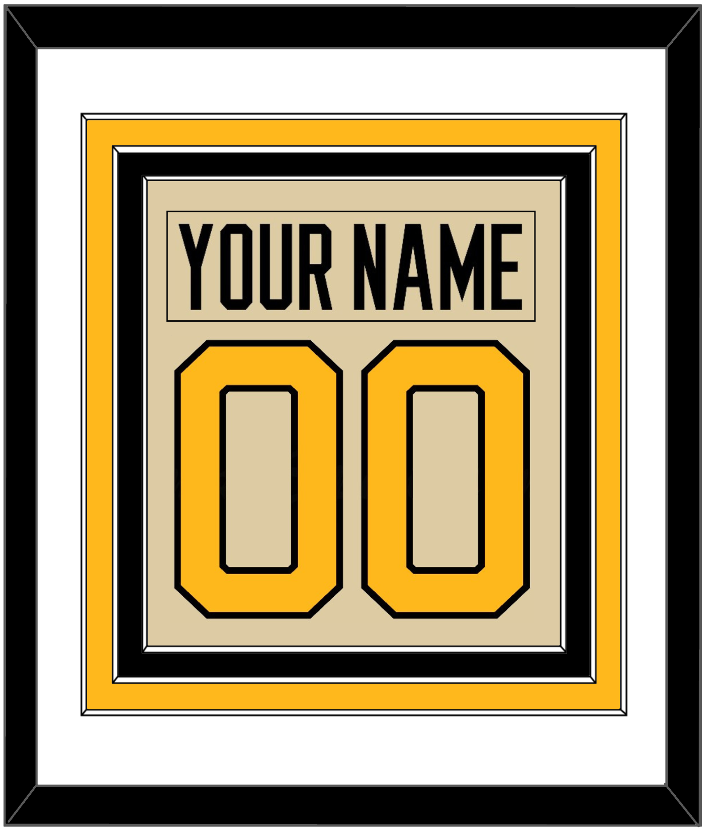 Pittsburgh Nameplate & Number (Back) Combined - 2023 Winter Classic Tan - Premier Tier 2