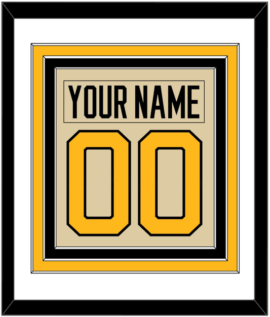 Pittsburgh Nameplate & Number (Back) Combined - 2023 Winter Classic Tan - Premier Tier 2