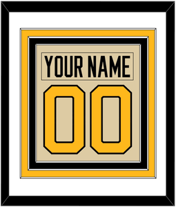 Pittsburgh Nameplate & Number (Back) Combined - 2023 Winter Classic Tan - Triple Mat 2