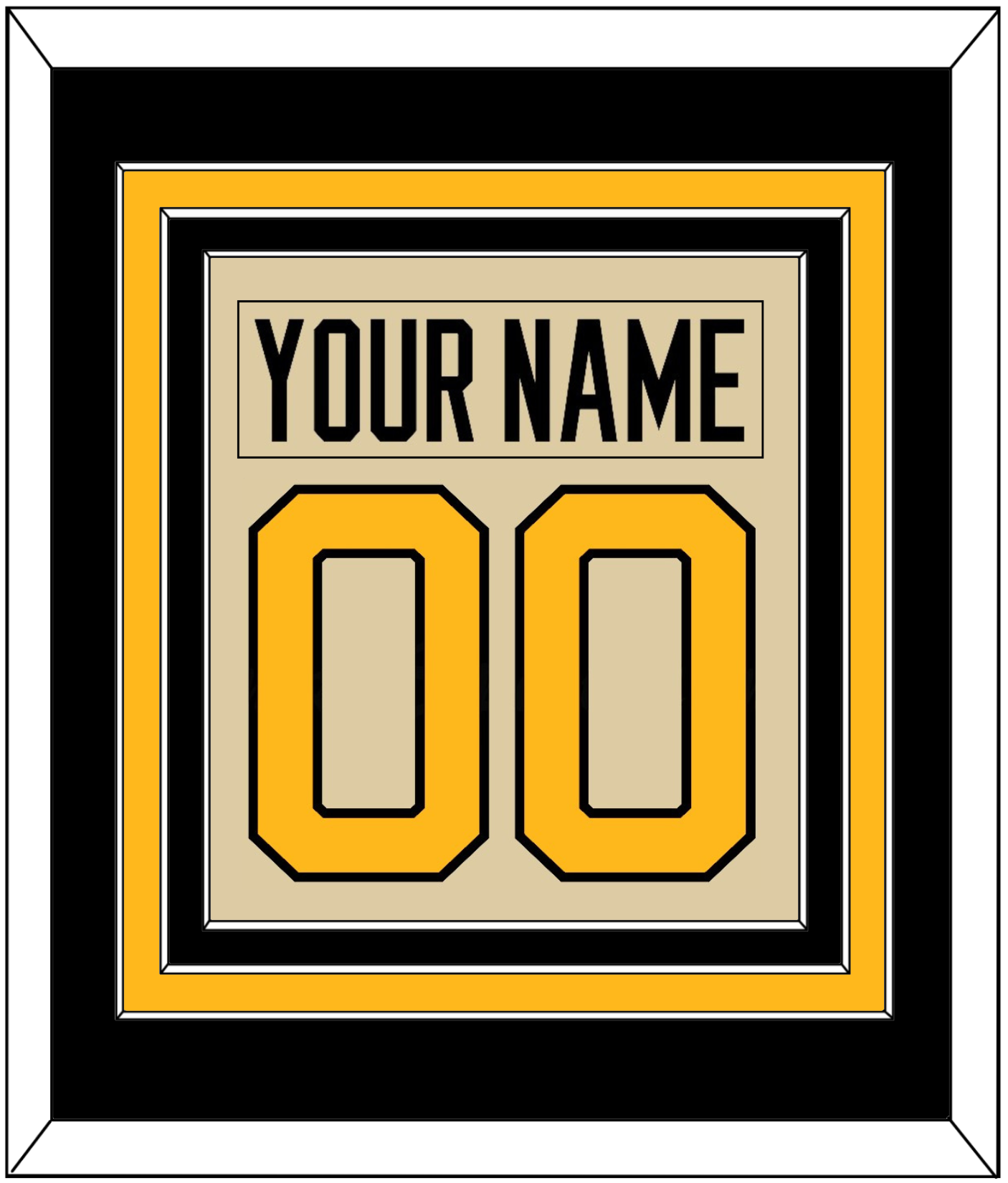 Pittsburgh Nameplate & Number (Back) Combined - 2023 Winter Classic Tan - Premier Tier 3