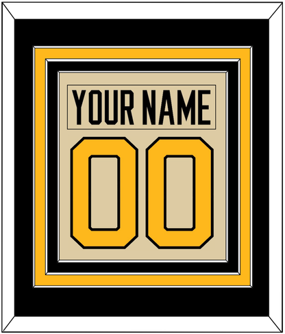 Pittsburgh Nameplate & Number (Back) Combined - 2023 Winter Classic Tan - Premier Tier 3