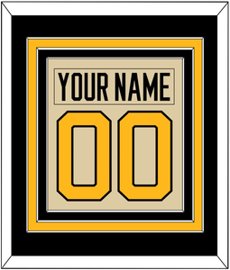 Pittsburgh Nameplate & Number (Back) Combined - 2023 Winter Classic Tan - Triple Mat 3