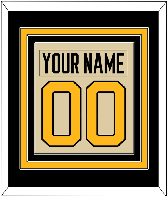 Pittsburgh Nameplate & Number (Back) Combined - 2023 Winter Classic Tan - Triple Mat 3