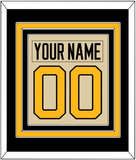 Pittsburgh Nameplate & Number (Back) Combined - 2023 Winter Classic Tan - Triple Mat 3