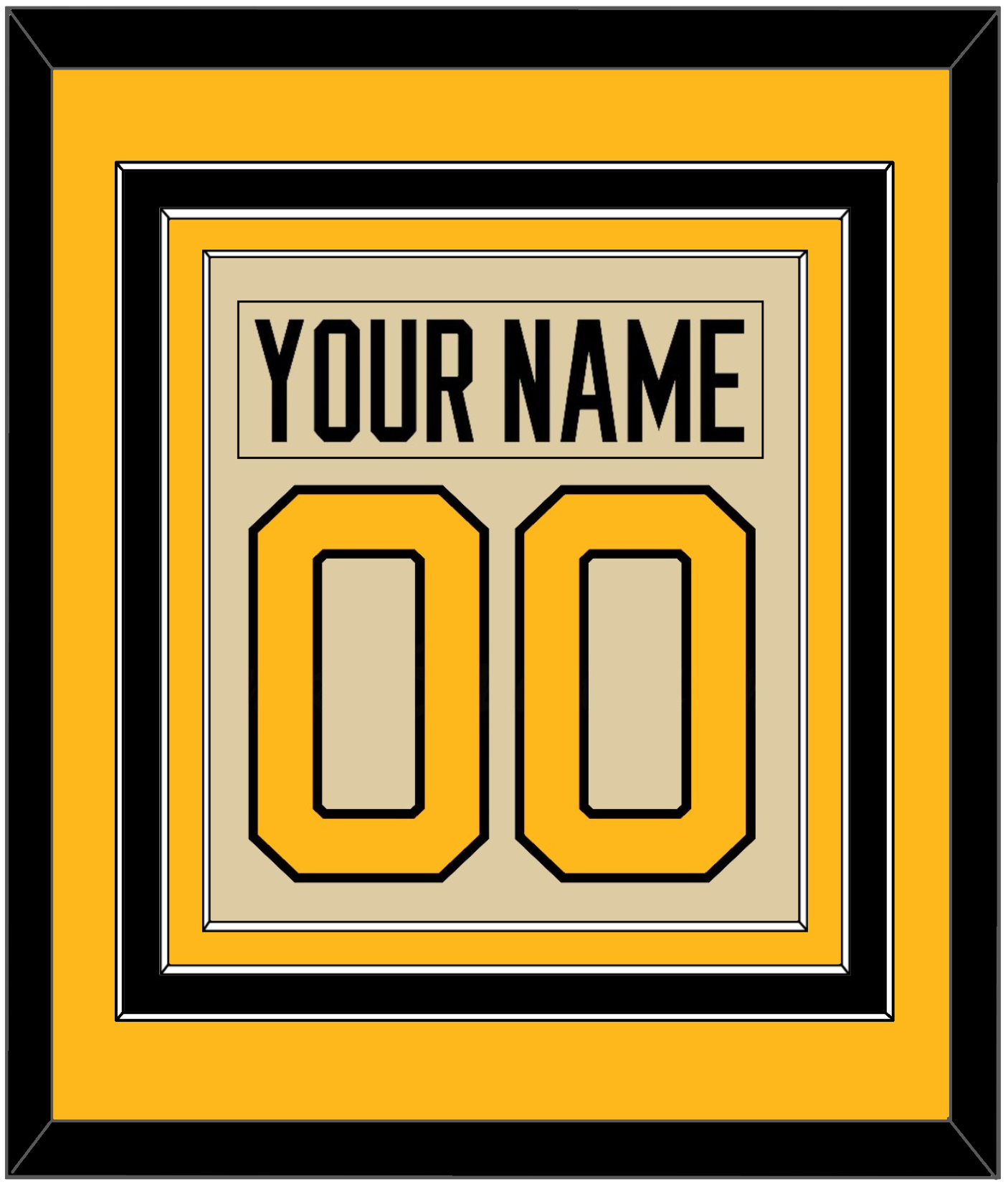 Pittsburgh Nameplate & Number (Back) Combined - 2023 Winter Classic Tan - Premier Tier 4