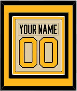 Pittsburgh Nameplate & Number (Back) Combined - 2023 Winter Classic Tan - Triple Mat 4