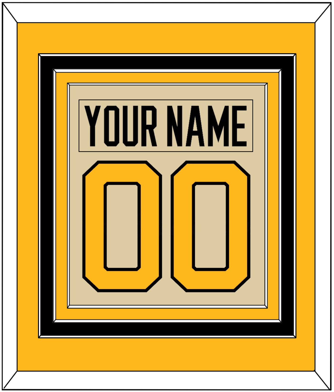 Pittsburgh Nameplate & Number (Back) Combined - 2023 Winter Classic Tan - Premier Tier 4