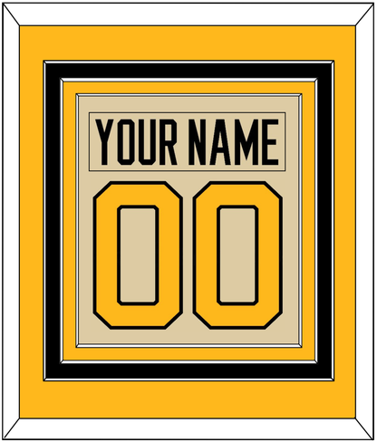 Pittsburgh Nameplate & Number (Back) Combined - 2023 Winter Classic Tan - Premier Tier 4