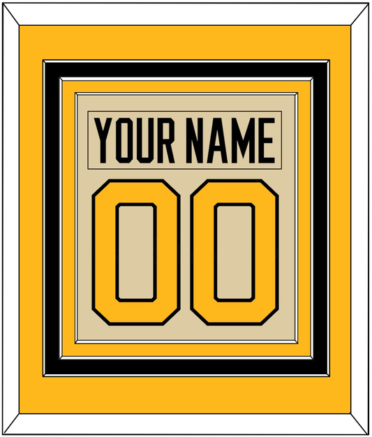 Pittsburgh Nameplate & Number (Back) Combined - 2023 Winter Classic Tan - Premier Tier 4