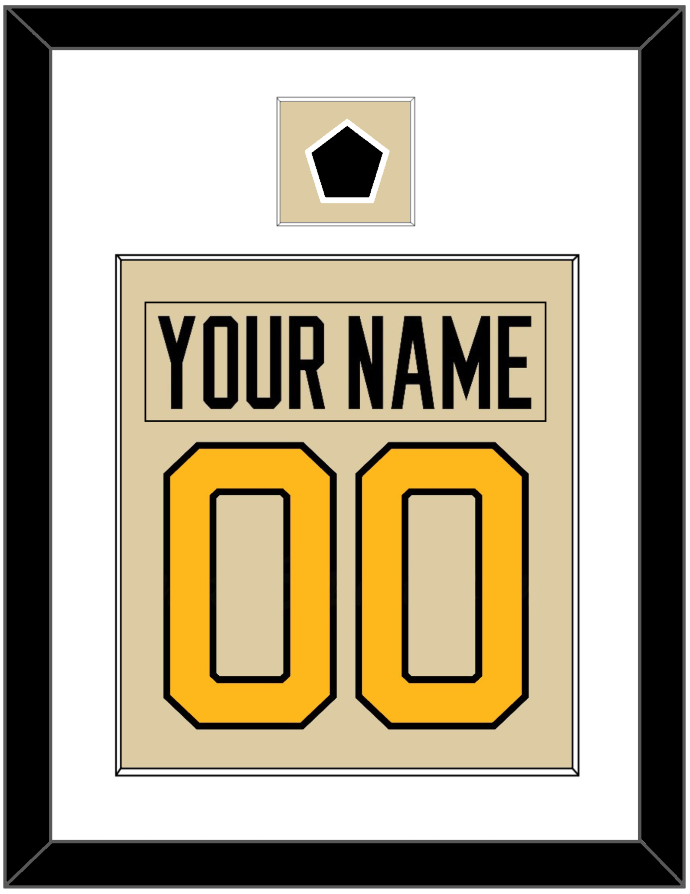 Pittsburgh Nameplate & Number (Back) Combined With Jersey Patch - 2023 Winter Classic Tan - Essential Tier 1